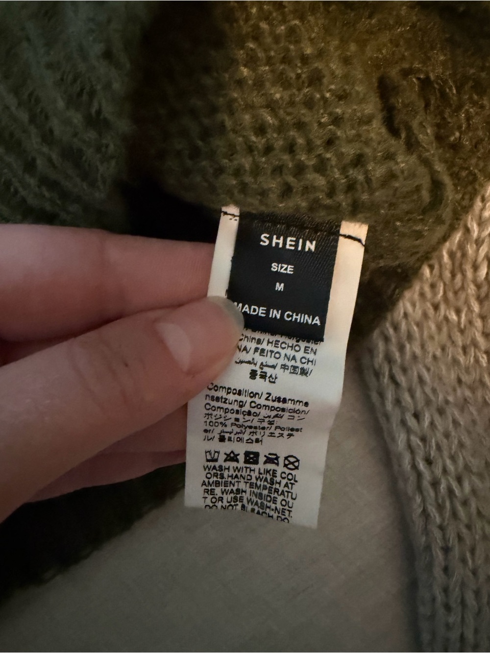 SHEIN Olive Green Floral Embroidered Button Cardigan - Picture 2 of 3